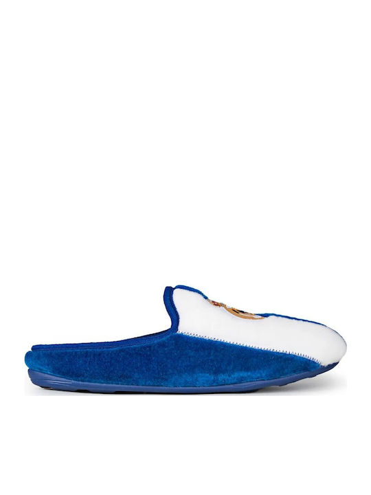 Men's Slippers with Fur Blue