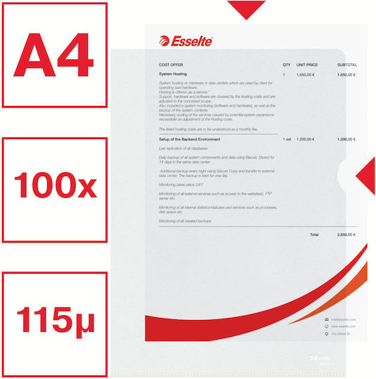 Esselte Mappe für Papier A4 Transparent 1Stück