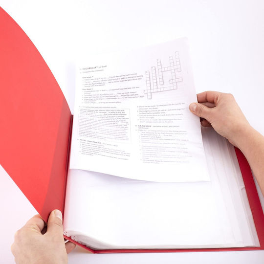 D.rect D.rect Display Book with 40 Conference Plastic Sleeves for A4 Paper Red