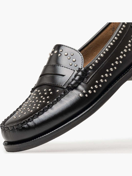 Δερμάτινα Γυναικεία Loafers σε Μαύρο Χρώμα