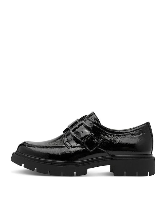Leder Damen Loafers in Schwarz Farbe