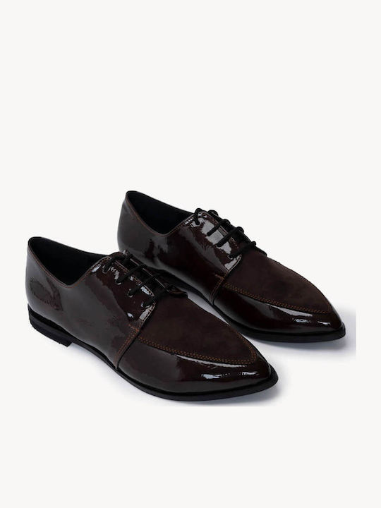 Maro Oxford Loafers Din Lac Cu Șireturi