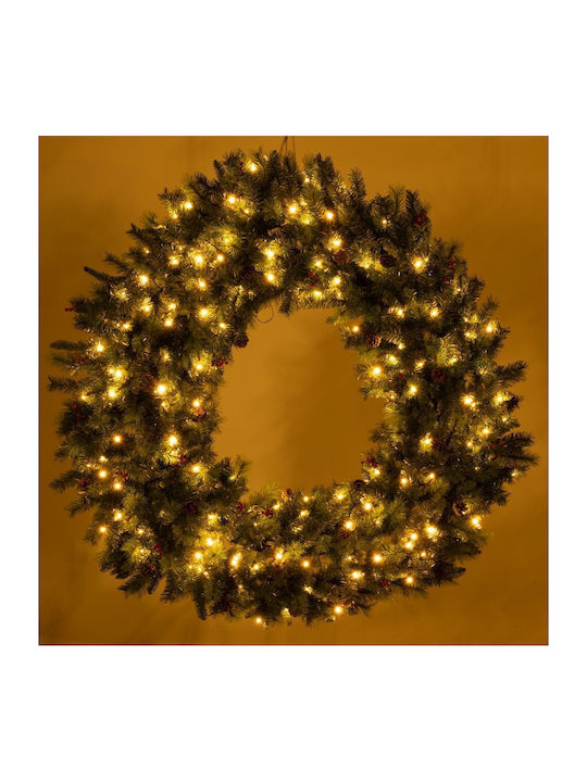 Iliadis Weihnachtsdekoration Kunststoff Kranz Beleuchtet mit Durchmesser 150cm.