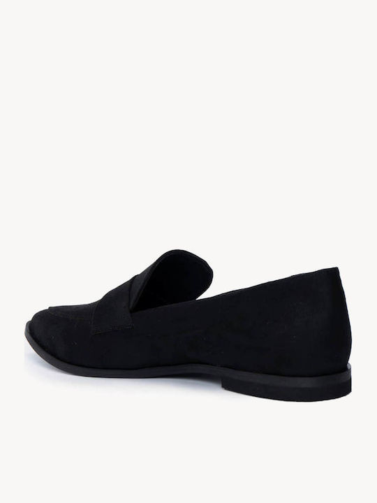 Μαύρα Loafers Καπιτονέ Λεπτομέρειες Ματ Υφή