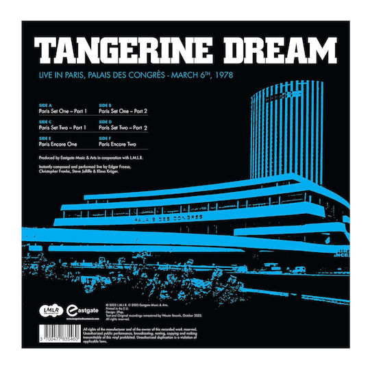 Tangerine Dream - Live In Paris, Palais Des Congres LP Albastru Vinil