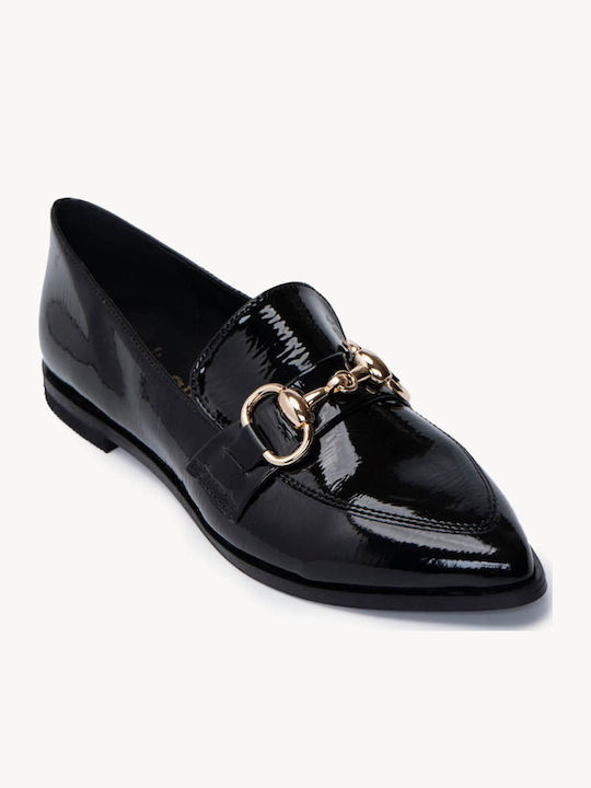 Μαύρα Λουστρίνι Loafers Μυτερή Γραμμή