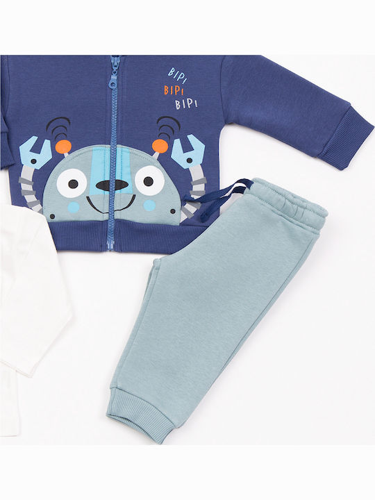 Kids Tracksuit Set With Jacket Indigo 3 Pieces