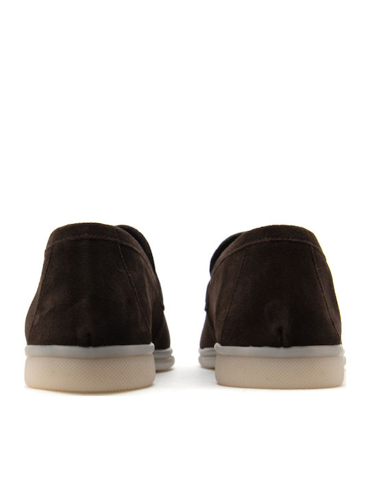 Leder Damen Mokassins in Braun Farbe
