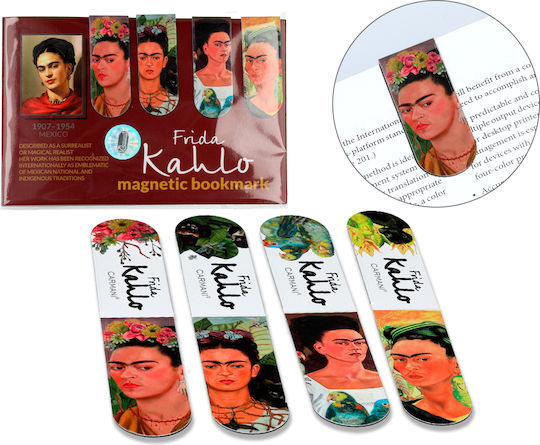 Σετ Μαγνητικοι Σελιδοδεικτες Carmani 4τμχ Frida Kahlo