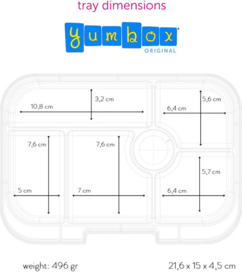 Yumbox Original Plastic Kids' Food Container Unicorns Pink