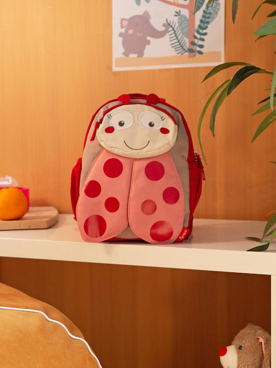 Sigikid "ladybug" School Bag Backpack Kindergarten Red with Water Bottle Holder 5.2Liters