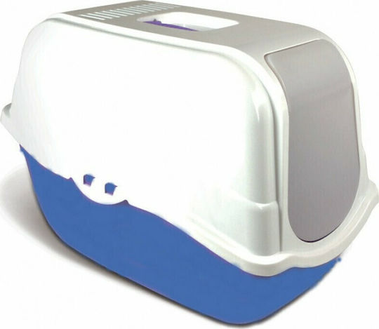 Pet Camelot Romeo Cat Toilet Closed with Filter Blue L57 x W39 x H41cm