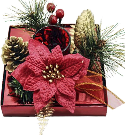 XMASfest Christmas Ceramic Silver Candlestick 15x9cm