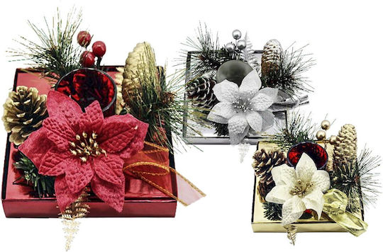 XMASfest Christmas Ceramic Silver Candlestick 15x9cm