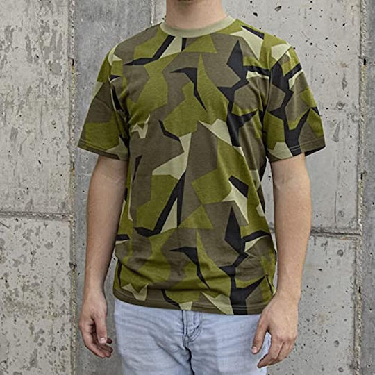 Mil-Tec Κοντομάνικο T-shirt Στρατού 100% Βαμβακερό σε Πράσινο Χρώμα Sweden Camo