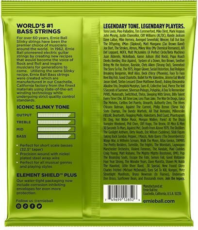 Ernie Ball Set of Nickel Wound Strings for Bass Slinky Bass 4-String Regular / Short Scale 50 - 105"