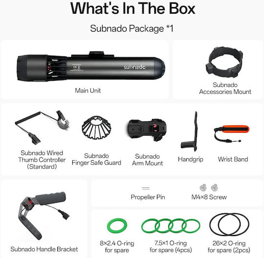 Waydoo Submersible Subnado - Starter Kit Underwater Seascooter 1.4kg with Maximum Speed 5.04km/h and Battery Autonomy 56min