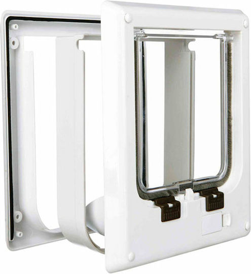 Trixie Door Dog & Cat 4Way 21.1x24.4cm made of Plastic in White Color 21.1 x 24.4cm