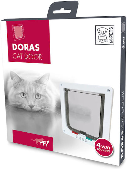 M-Pets 4-Way Tür für Hunde & Katzen aus Plastik in Weiß Farbe 17.4 x 20cm