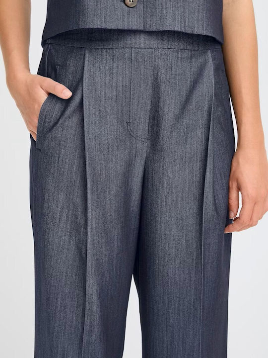 Damen Stoff Hose Dark Blue