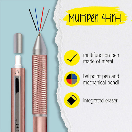 Online Мултифункционален 3-в-1 Механичен Молив Металик