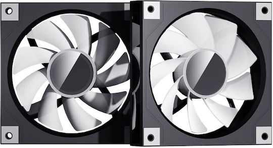 DM20 Gehäuselüfter 120mm (1600rpm / 56cfm) mit ARGB Beleuchtung und Verbindung 3-polig / 4-Pin PWM