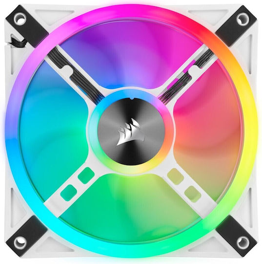 Corsair iCUE QL120 Gehäuselüfter (1500rpm / 41,8cfm) mit RGB Beleuchtung und Verbindung 4-Pin PWM 3Stück Weiße
