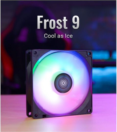 Aerocool Frost 9 Вентилатор за кутия 92mm 1200rpm 23.5cfm с RGB осветление и 3-Pin свързване