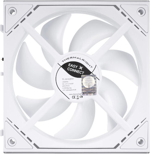Thermalright TL-M12QRW Reverse Blade Case Fan 120mm (2000rpm / 47.6cfm) with ARGB Lighting 3pcs White