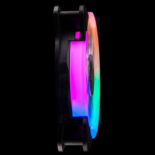 1STPLAYER DF1202512SELN Ventilator Pentru Carcasă 120mm (1100rpm / 38.19cfm) cu Iluminare RGB și Conexiune 3-Pin