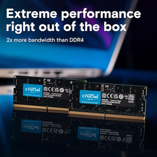 Crucial DDR5 64GB RAM με 2x32GB Modules και Ταχύτητα 4800 για