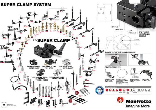 Manfrotto 035 Superclamp Universal Mounting Mechanism Aluminum Black
