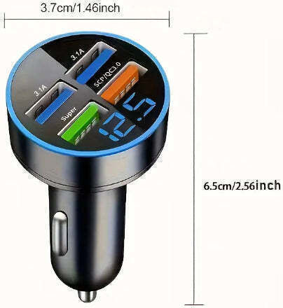 Φορτιστής Αυτοκινήτου με Θύρες: 4xUSB-A