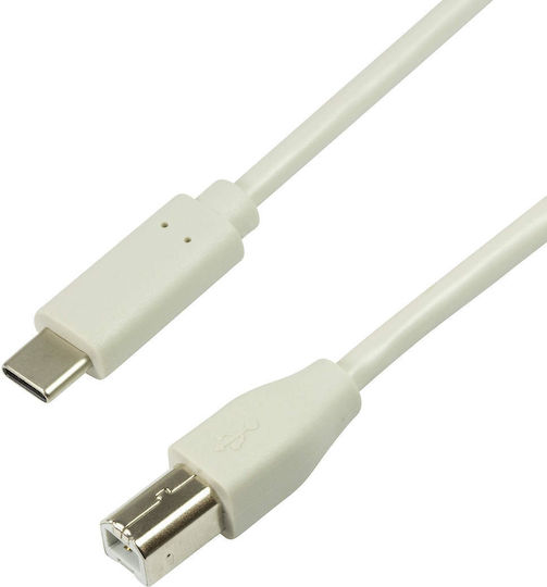 LogiLink USB 2.0 Cable USB-C male - USB-B Λευκό 2m CU0161