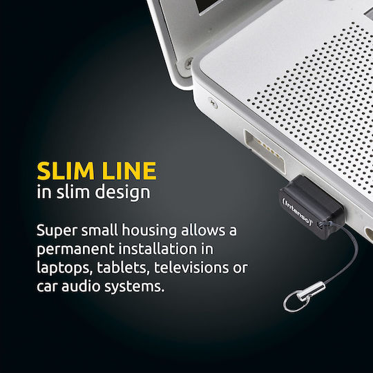 Intenso Slim Line 128GB USB 3.0 Stick Μαύρο