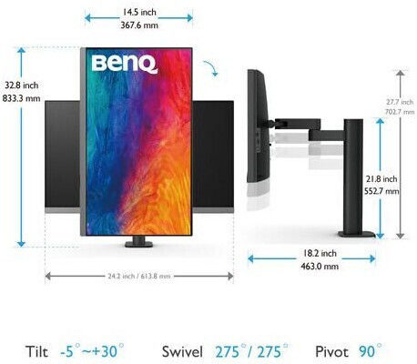 BenQ PD2706UA IPS HDR Monitor 27" 4K 3840x2160 with Response Time 5ms GTG
