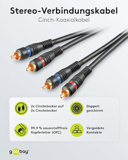 Goobay Kabel RCA-Stecker - RCA-Stecker 3m 50119