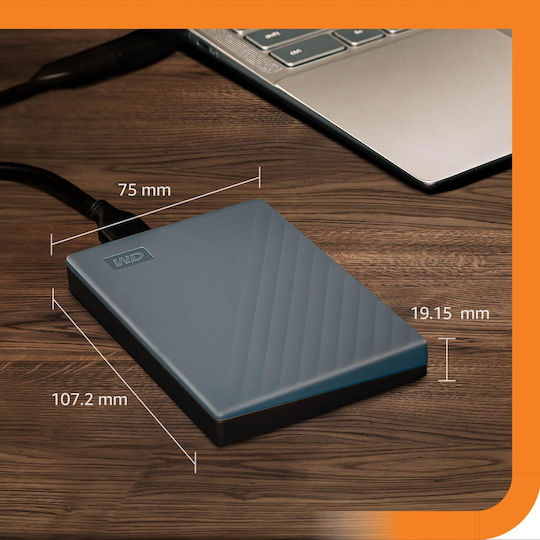 Western Digital My Passport USB-C / USB 3.0 External 2.5" HDD 5TB Silicon Grey