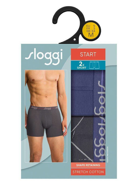 Start Short Ανδρικά Μποξεράκια Μπλε/ανθρακί 2Pack