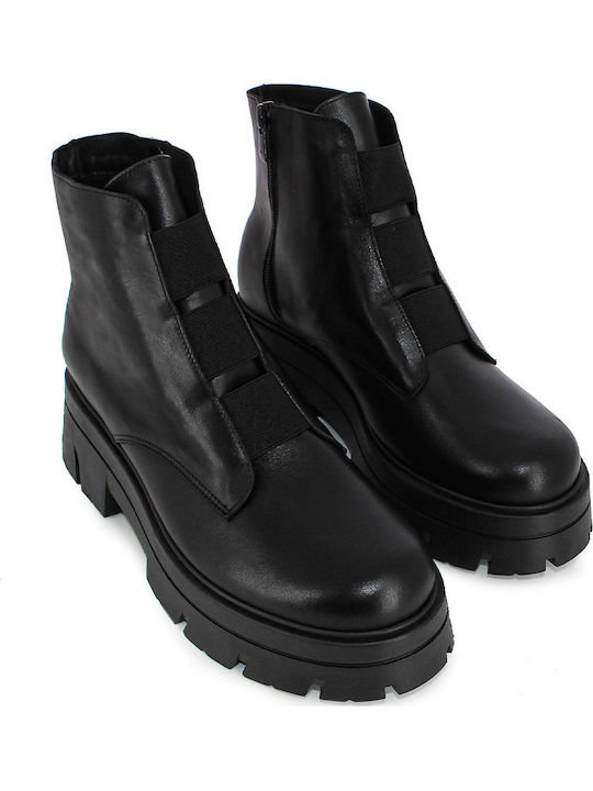 Leather Women's Ankle Boots Black