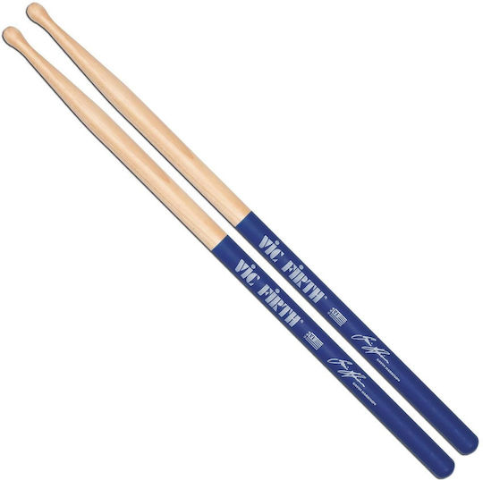 Vic Firth Hickory Drumsticks Drums Signature Series Gavin Harrison with Tip Shape Drop in Blue Color