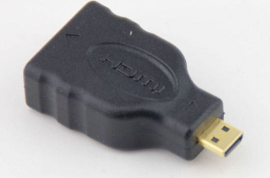 Vcom Ca325 Adapter From Hdmi Female To Microhdmi Type D Male Shielded Gold-plated Connectors Black