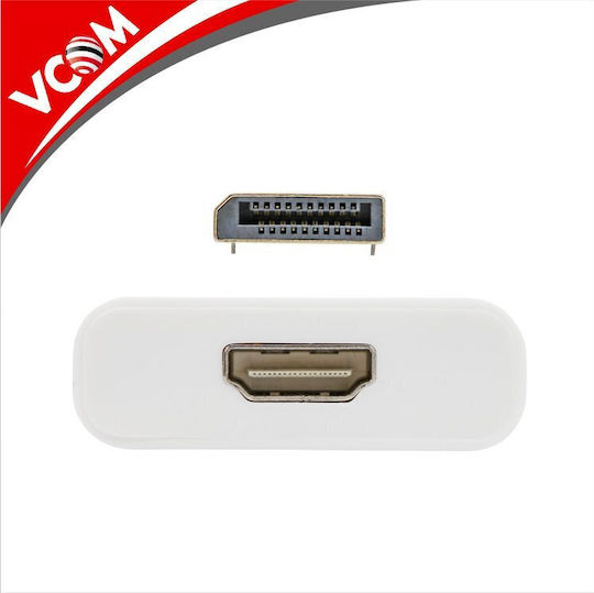 Vcom Adapter From Displayport M To Hdmi F White
