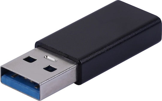 Vcom Ca436mi Adapter USB A M zu USB C F Schwarz