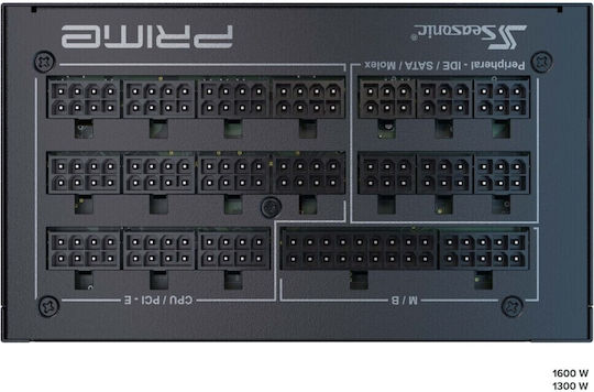 Seasonic Prime TX 1600W Μαύρο Τροφοδοτικό Υπολογιστή Full Modular 80 Plus Titanium