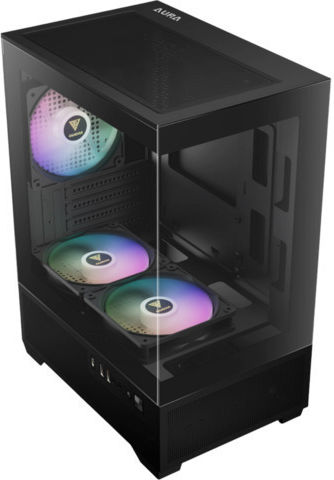 Gamdias AURA GC9M Elite Gaming Micro Tower Computer Case with Side Window and ARGB Lighting Black