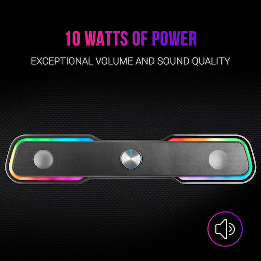 MSBX 2.0 Wireless Speakers with RGB and Bluetooth 10W Black