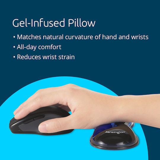 Kensington Slim Duo Gel Mouse Track Ball Wrist Rest Blue