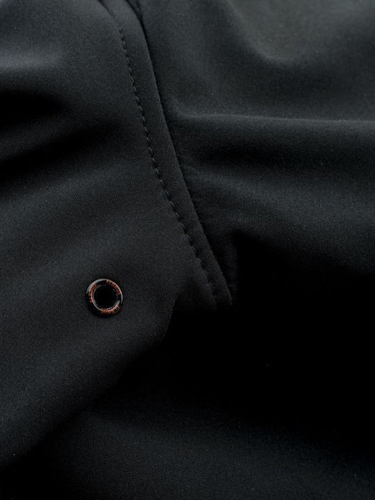 Iver Geacă pentru bărbați de iarnă Softshell Impermeabil și rezistent la vânt Black/Coral