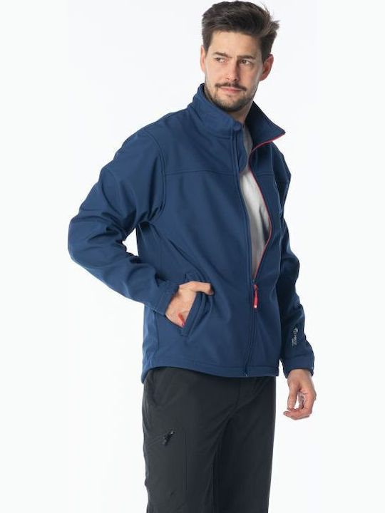 Winter Jacket Softshell Waterproof and Windproof Navy Blue